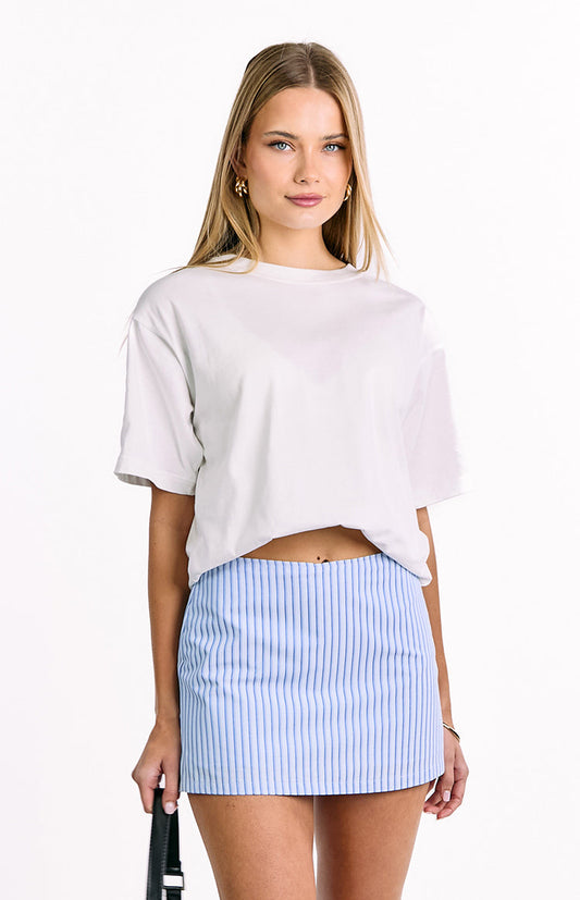 Adrianne Blue Striped Skort