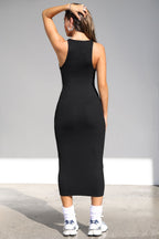 Plunge Tie Midi Dress