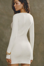 Asymmetrical Button Mini Dress