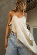 Asymmetrical Silk Tank