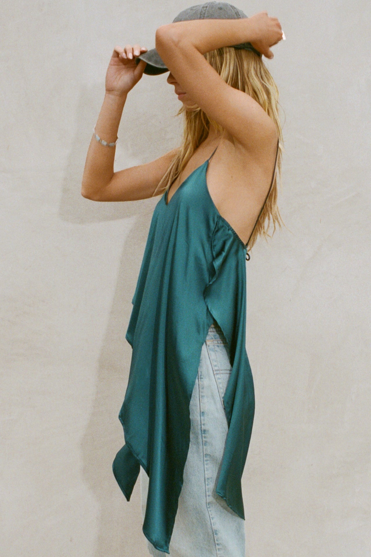 Asymmetrical Silk Tank