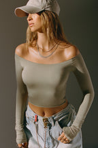 Bare Shoulder Long Sleeve