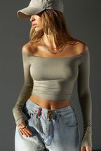 Bare Shoulder Long Sleeve