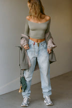 Bare Shoulder Long Sleeve