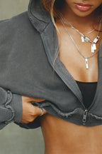 Deconstructed Crop Zip Hoodie