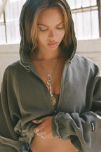 Deconstructed Crop Zip Hoodie