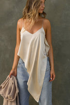 Asymmetrical Silk Tank