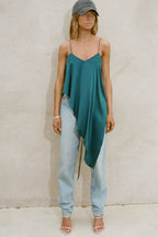 Asymmetrical Silk Tank