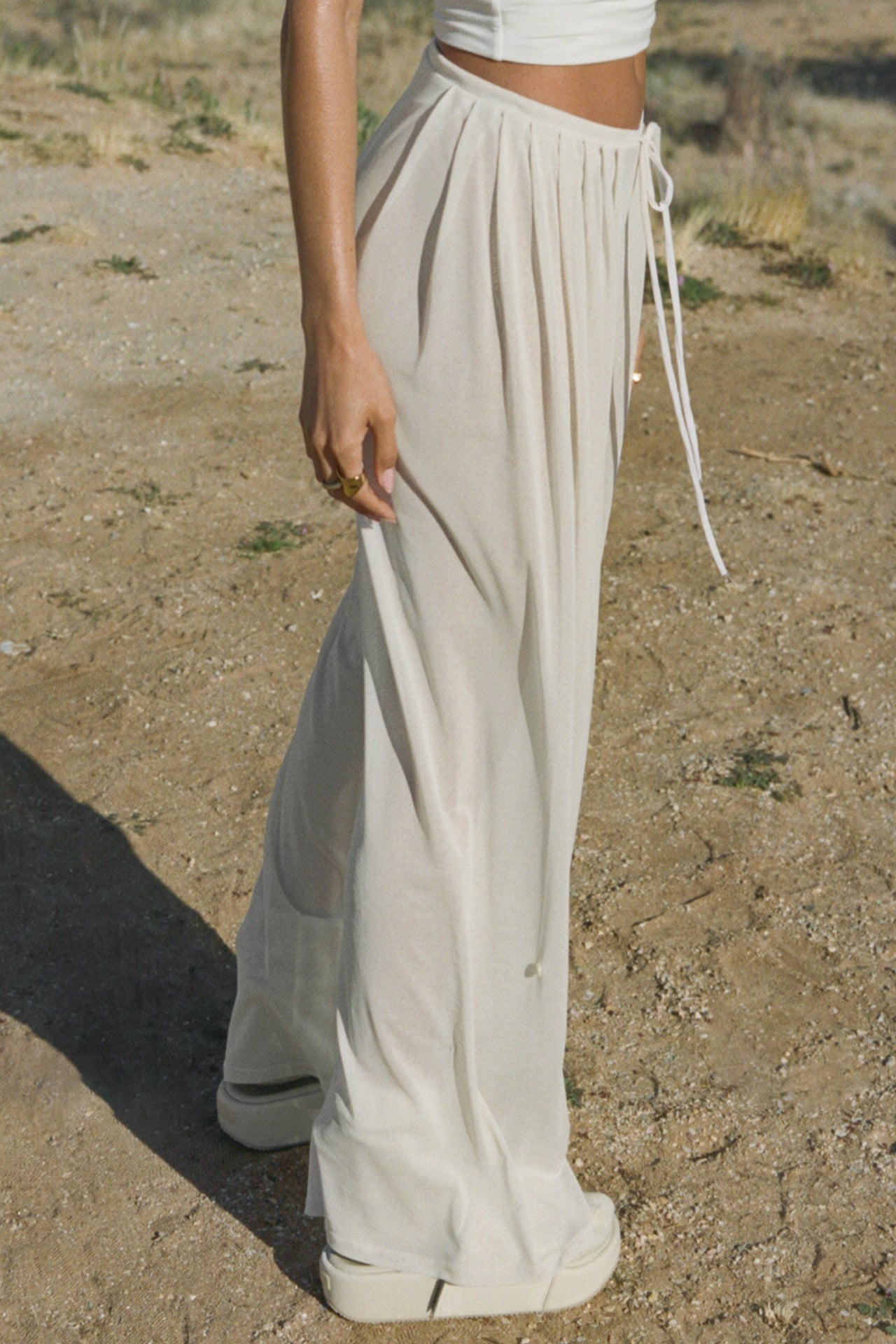 Pleated Sheer Pant