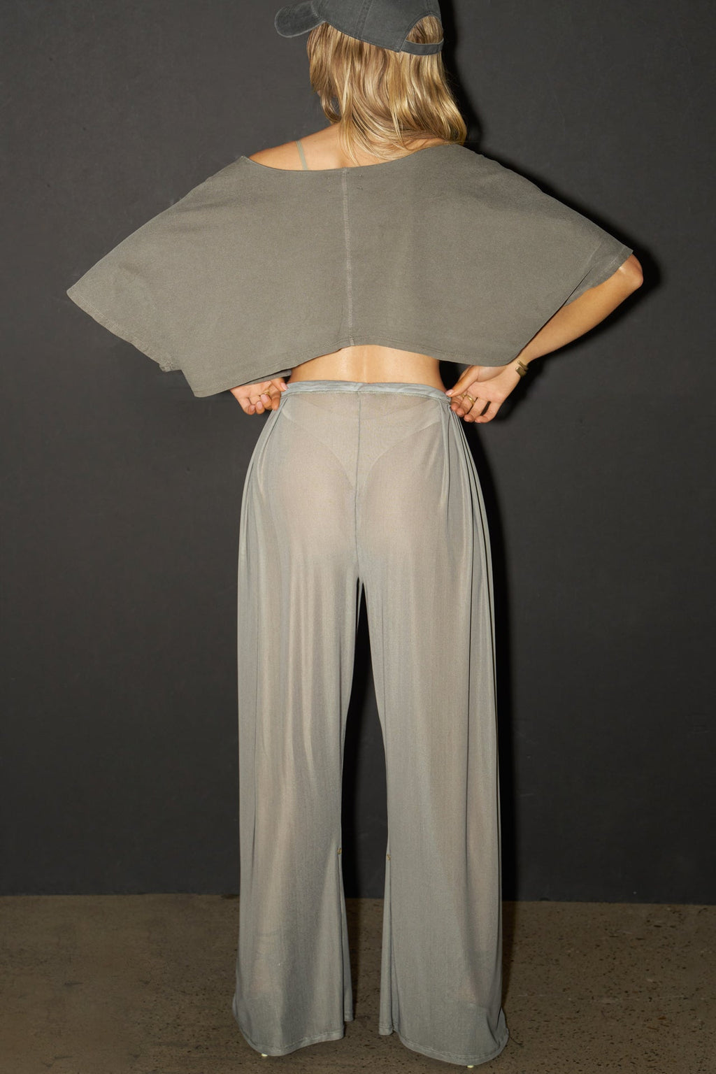 Pleated Sheer Pant