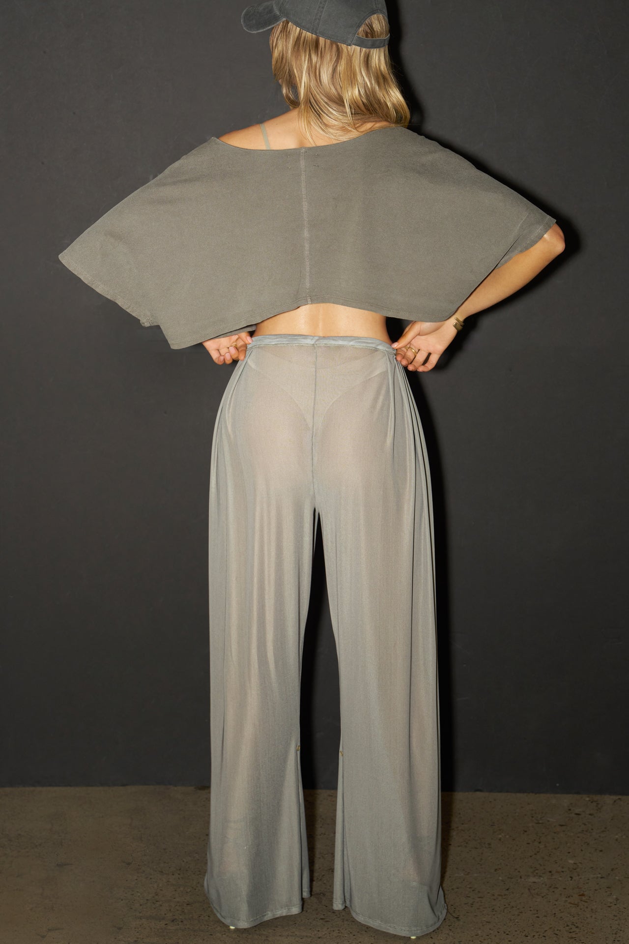 Pleated Sheer Pant
