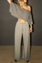 Pleated Sheer Pant