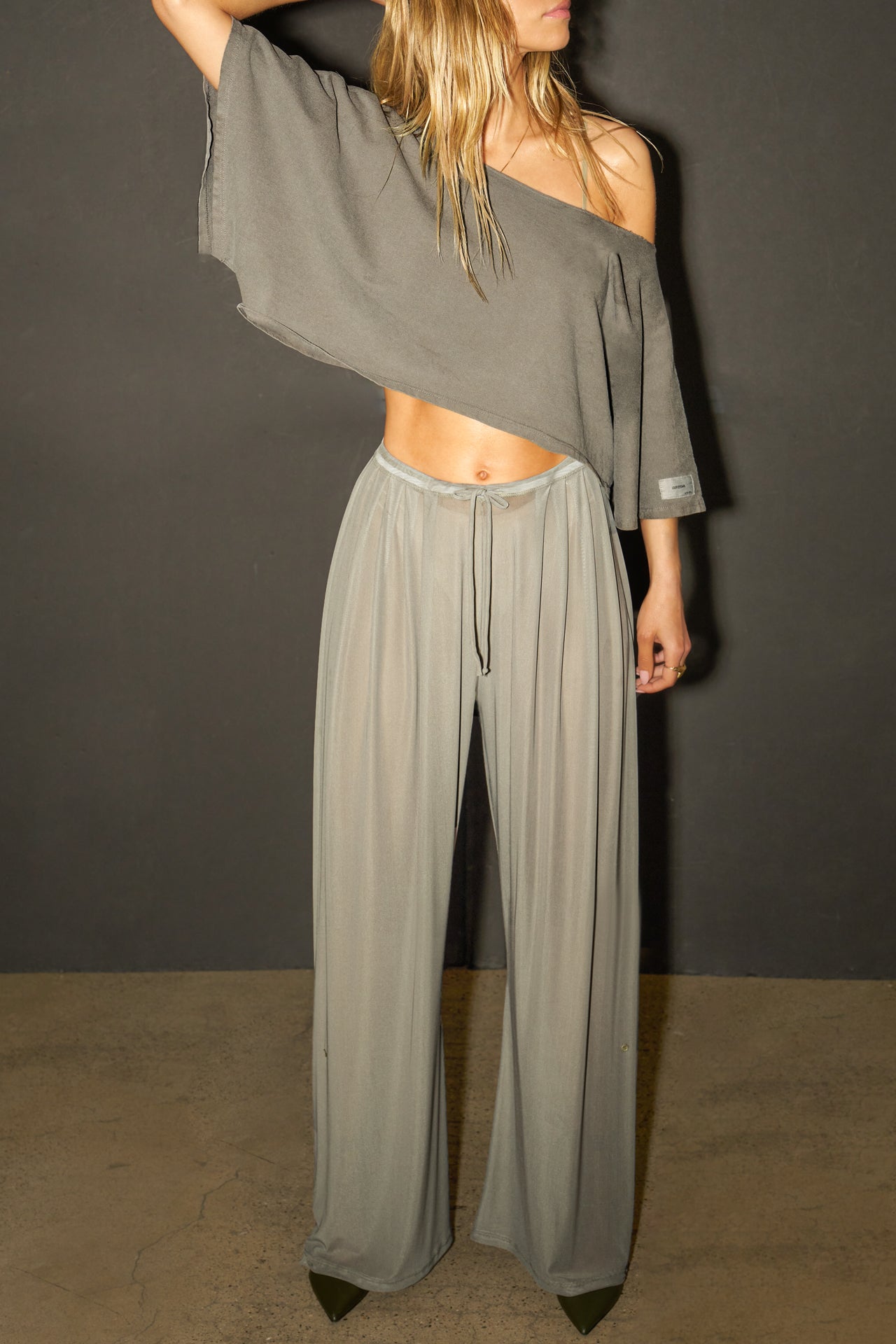 Pleated Sheer Pant