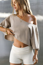 Off Shoulder Crop Tee