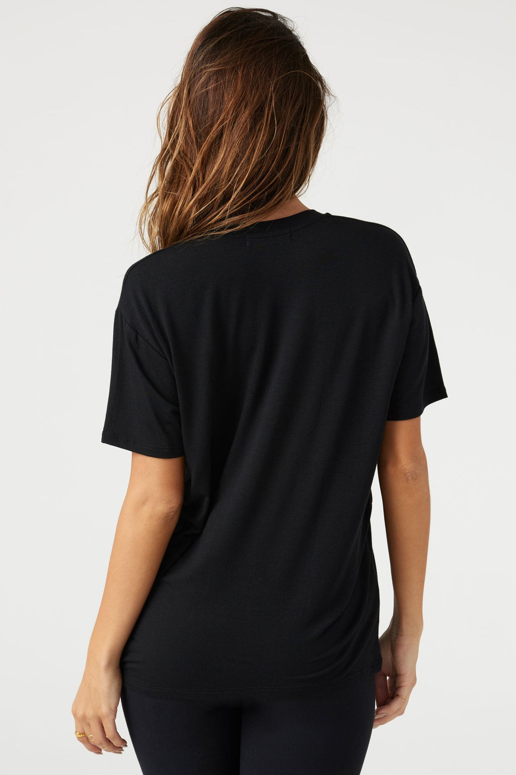 Deep V Neck Tee - Black