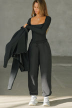 Square Neck Long Sleeve