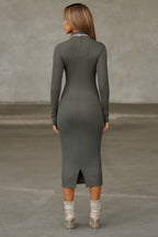 Mock Neck Midi Dress