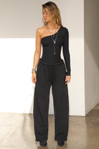 One Shoulder Long Sleeve