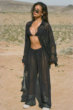 Pleated Sheer Pant
