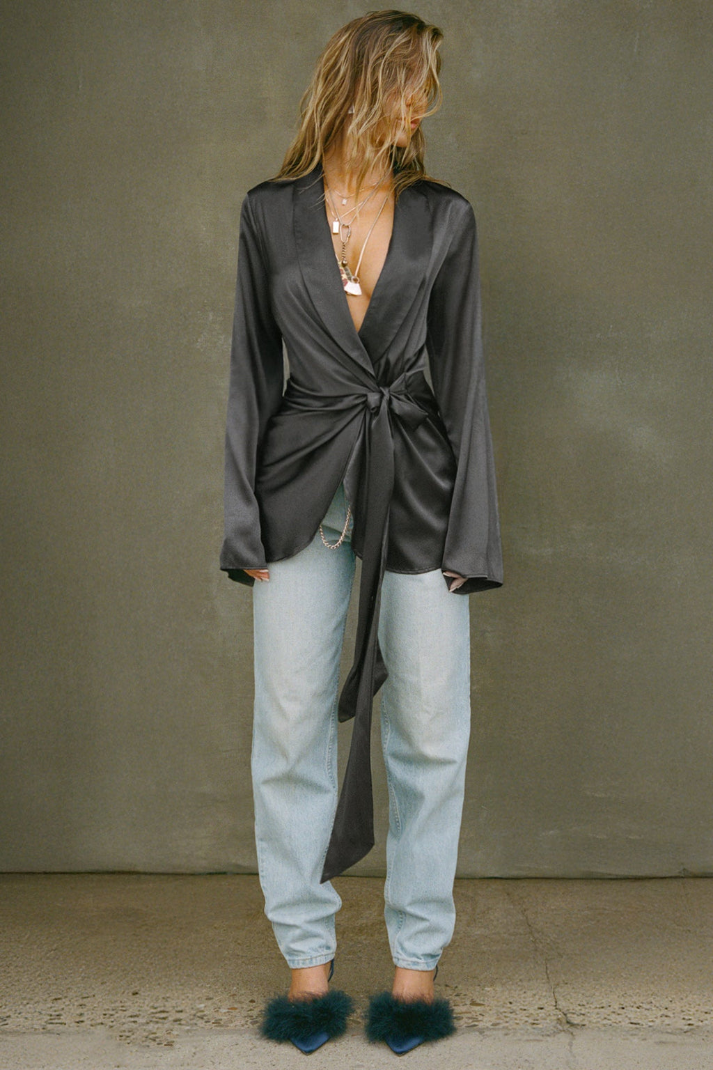 Silk Wrap Blazer