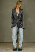 Silk Wrap Blazer