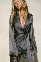 Silk Wrap Blazer