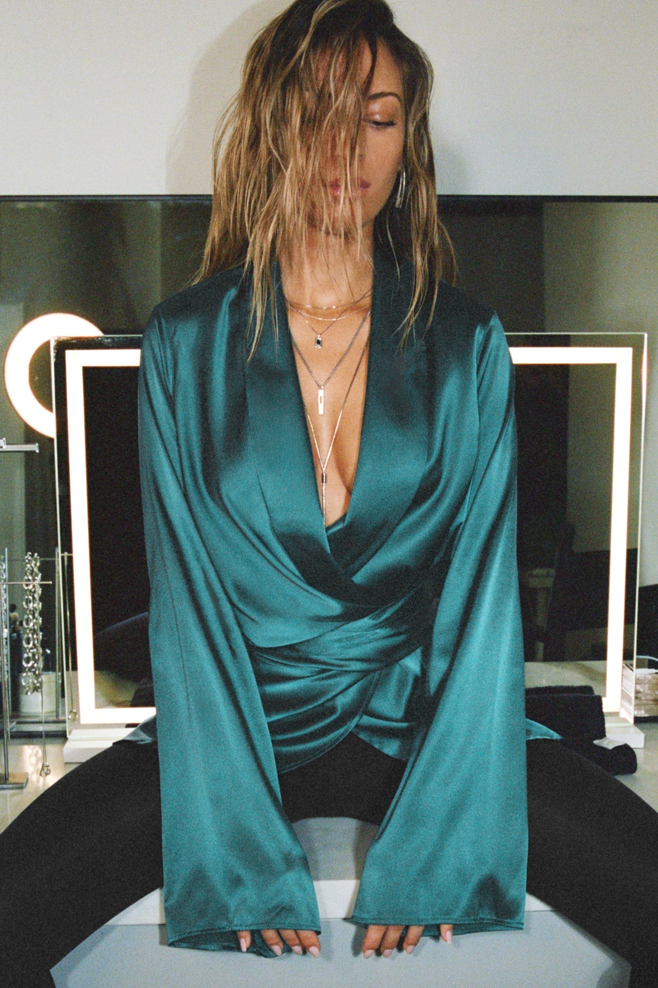 Silk Wrap Blazer