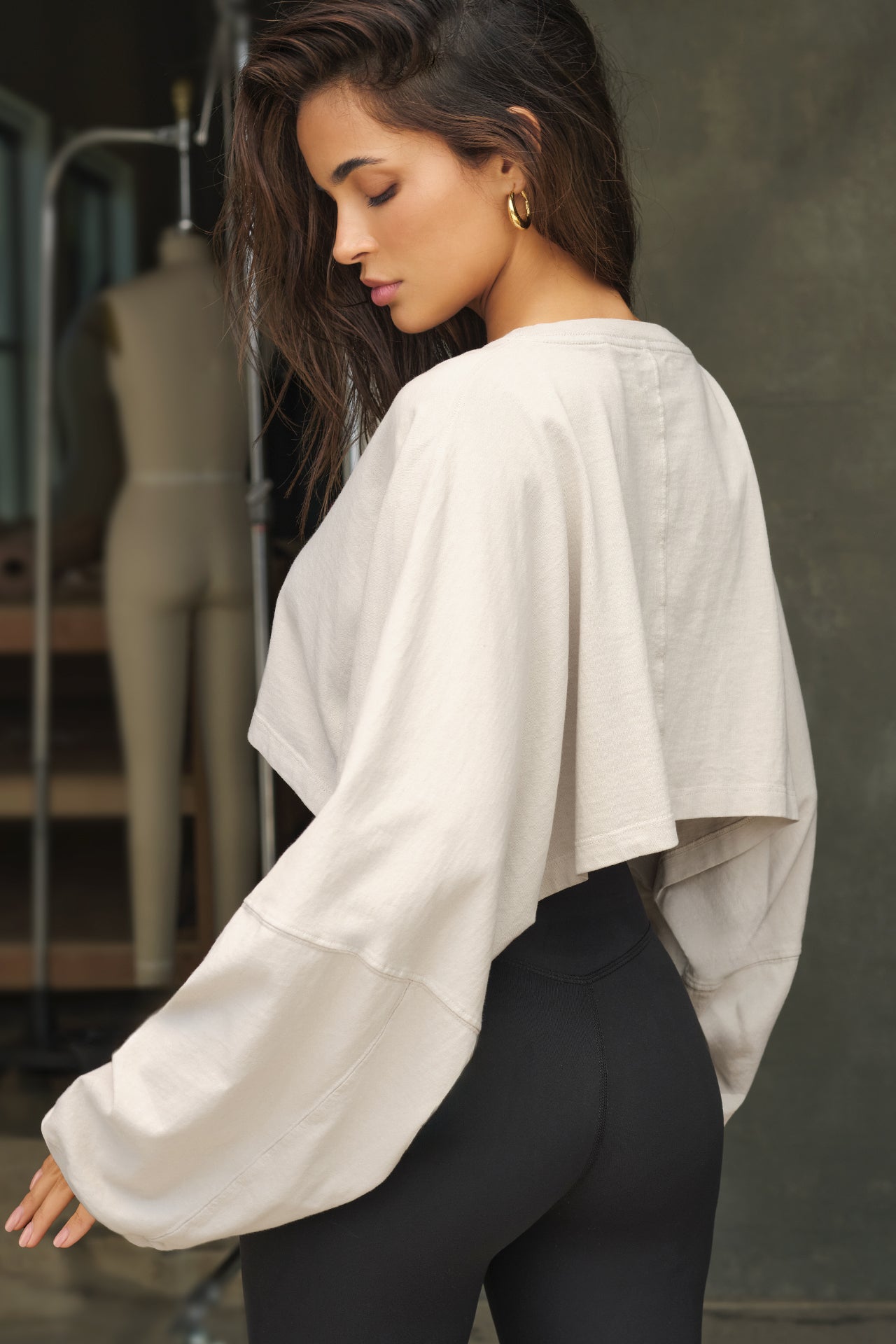 Slouchy Crop Long Sleeve