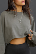 Slouchy Crop Long Sleeve