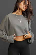 Slouchy Crop Long Sleeve