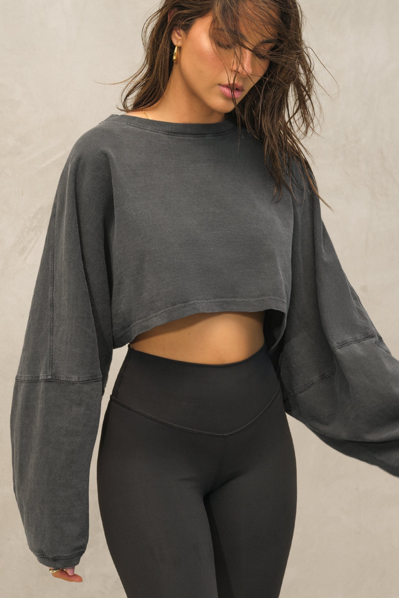 Slouchy Crop Long Sleeve