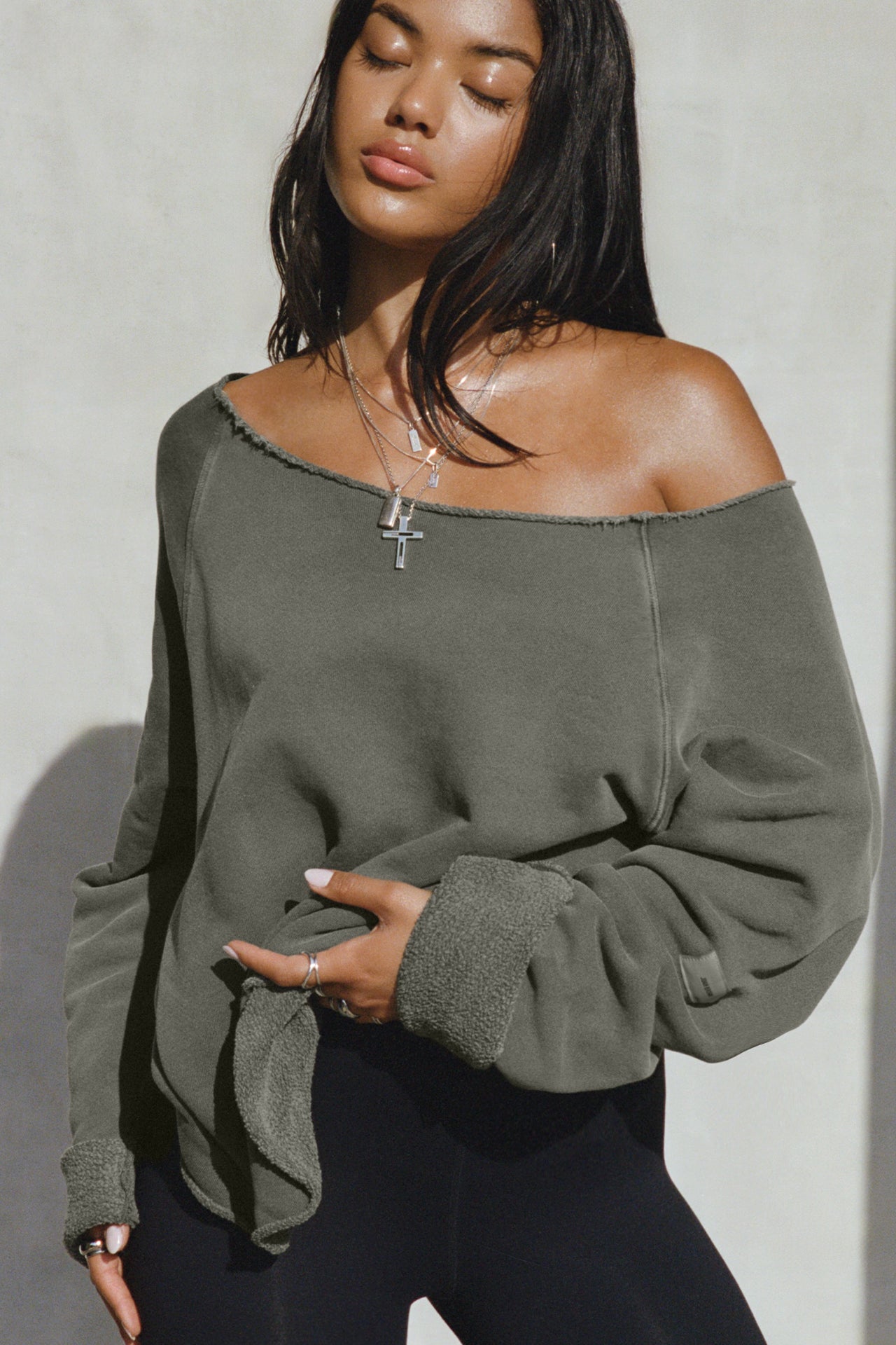 Slouchy Pullover Sweatshirt