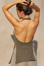 Split Front Halter Tank