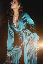 Silk Wrap Blazer
