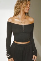 Bare Shoulder Long Sleeve